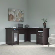 Load image into Gallery viewer, Bush Furniture Cabot L Shaped Computer Desk in Espresso Oak
