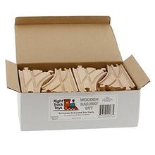 Load image into Gallery viewer, Wooden Train Track 52 Piece Set - 18 Feet Of Track Expansion And 5 Distinct Pieces - 100% Compatible with All Major Brands Including Thomas Wooden Railway System - by Right Track Toys

