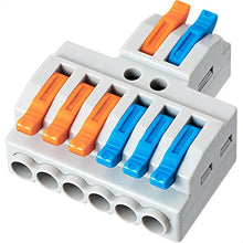 Load image into Gallery viewer, GKEEMARS 10 Pcs Lever Wire Nut Connectors, Quick Wiring Cable Connector Push-in Conductor Terminal Block (2 in 6 Out)

