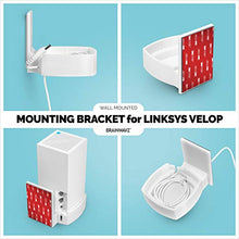 Load image into Gallery viewer, Screwless Wall Mount for Linksys Velop Home WiFi Mesh Holder, No Tools Required, Easy to Install, No Mess, Strong VHB Adheasive Mount, White by Brainwavz
