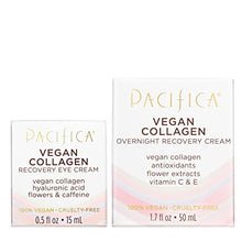 Load image into Gallery viewer, Pacifica Beauty Vegan Collagen Overnight Recovery Face Cream + Undereye Eye Cream Set, Hylauronic Acid, Caffeine, Vitamin E &amp; C, Hydrating &amp; Moisturizing for Aging and Dry Skin, Pink, 2 Count
