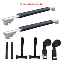 Load image into Gallery viewer, Alfa Gear No Color Fading Fabric Areo Car Roof Rack Pads Cross Bar Pads for Kayak/Canoe/Surf Board/SUP/Snow Board Ski Board Size 17" X13.4"X0.8" 4 pcs/Set with Hood and Trunk Straps Flat Version
