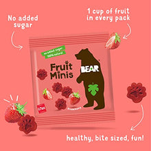Load image into Gallery viewer, BEAR Fruit Snack Minis, Bite Sized Snacks for Kids, Gluten Free, Vegan, Non GMO, Strawberry, 0.7 Oz, Pack of 18
