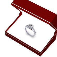 Load image into Gallery viewer, Dazzlingrock Collection 0.50 Carat (ctw) 14K Princess &amp; Round Cut Diamond Halo Engagement Ring 1/2 CT, White Gold, Size 5.5
