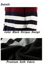 Load image into Gallery viewer, Mens Sweaters Crewneck Classic Sweater Midweight Pullover Clearance Soft Thermal Multi-Color Striped Basic Tops Classic Fall Sweaters for Men Lake Blue

