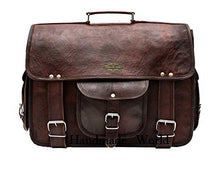 Load image into Gallery viewer, Handmade World leather messenger bags for men women 18" mens briefcase laptop bag best computer shoulder satchel school distressed bag (13" X 18")
