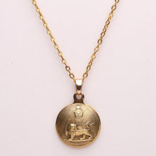 Load image into Gallery viewer, Asoodehdelan Gold Pt Iranian Persian Shir Khorshid Lion Sun Pahlavi Necklace Iran Farvahar (18" Chain)
