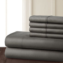 Load image into Gallery viewer, 6 Piece Hotel Luxury Soft 1800 Series Premium Bed Sheets Set, Deep Pockets, Hypoallergenic, Wrinkle &amp; Fade Resistant Bedding Set(Queen, Gray)
