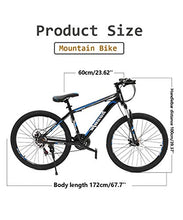 Load image into Gallery viewer, 26 Inch Mountain Bikes, 21 Speed Suspension Fork MTB, High-Tensile Carbon Steel Frame Mountain Bicycle with Dual Disc Brake for Men and Women
