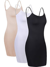 Load image into Gallery viewer, WILLBOND 3 Pieces Basic Cami Women Long Tanks Top Dress with Strap, Solid Color (M Size, Multicolor 2)
