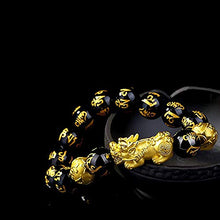 Load image into Gallery viewer, Feng Shui Black Obsidian Wealth Bracelet, 3 Pcs Good Luck Pi Xiu Bracelets for Women Men Attract Health Wealth Money Feng Shui Jewelry
