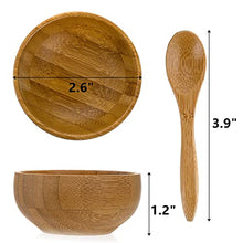 Load image into Gallery viewer, Peohud 3 Pack Bamboo Facial Mixing Bowl, Small Skin Care Mask Mixing Bowl with Spoon, DIY Homemade Cosmetic Bowl for Skincare Products, Home or Beauty Salon Use
