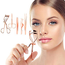 Load image into Gallery viewer, Arroyner 5 Pieces Eyelash Applicator Tool False Eyelashes Applicator Eyebrow Curler Eyebrow Scissors (Rose Golden)

