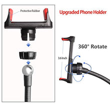 Load image into Gallery viewer, UBeesize Selfie Ring Light with Cell Phone Holder Stand for Live Stream/Makeup, LED Camera Lighting [3-Light Mode] [10-Level Brightness] with Flexible Arms Compatible with iPhone 8 7 6 Plus X Android
