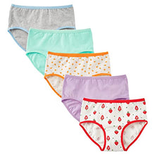 Load image into Gallery viewer, INNERSY Girls Underwear Cotton Training Shorts Comfortable Breathable Panties 5 Pack (10-12 Years, 5B Strawberry/Orange/Colors Prints)

