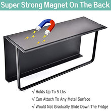 Load image into Gallery viewer, Roysili Magnetic Spice Rack Refrigerator Spice Rack Single Tier Fridge Spice Rack Magnetic Shelf Space Saving Black 2 Pack
