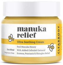 Load image into Gallery viewer, Eczema Psoriasis Cream for Dry Itchy Cracked Irritated Skin- Manuka Honey &amp; Colloidal Oatmeal Treatment for Dermatitis, Shingles, Acne, Rosacea- Natural Anti-itch Relief for Kids, Adults, Baby Eczema
