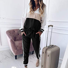 Load image into Gallery viewer, BXzhiri Women Outfits Tracksuit Sweatshirt Pants Sets Sport Long Sleeve Patchwork Wear Casual Suit Sets
