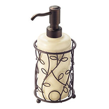Load image into Gallery viewer, iDesign Twigz Ceramic and Metal Liquid Soap Pump and Lotion Dispenser for Kitchen, Bathroom, Sink, Vanity, 4.5" x 4.5" x 8.5", Vanilla and Bronze
