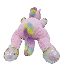 Load image into Gallery viewer, Goffa Jumbo Pink Unicorn Plush, Reversible Sequins, 51?
