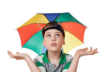 Load image into Gallery viewer, Bedwina Umbrella Hat (Pack of 4) - 20 Inch, Hands Free, Funny Rainbow Colorful Beach Party Hats, Adjustable Size Fits All Ages, Kids, Men &amp; Women
