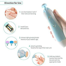 Load image into Gallery viewer, Electric Baby Nail Trimmer - Safe Toenail and Fingernails Care Trim with LED Light for Infant Toddlers Kids Adults - with 6 Interchangeable Pads and Adjustable Speed
