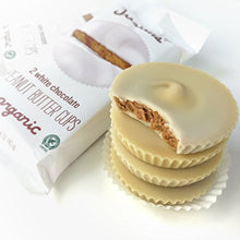 Load image into Gallery viewer, Justin's Organic White Chocolate Peanut Butter Cups, Rainforest Alliance Certified Cocoa, Gluten-free, Responsibly Sourced, 12 Packs of 2-Cups each
