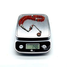 Load image into Gallery viewer, ALBATROSART -Prestige Series -1- (8mm,33 Beads) Worry Beads-Prayer Beads-Tesbih-Tasbih-Tasbeeh-Misbaha-Masbaha-Subha-Rosary (Red Agate Stone Prayer Beads)
