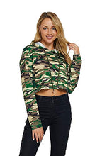 Load image into Gallery viewer, Crop Top Hoodie for Women Long Sleeve Crop Top Sweatshirt Pullover Hooded Sweatshirt(M, Camouflage)
