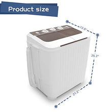 Load image into Gallery viewer, Portable Washing Machine, KUPPET 16.5lbs Compact Twin Tub Wash&amp;Spin Combo for Apartment, Dorms, RVs, Camping and More, White&amp;Brown
