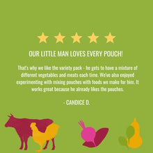 Load image into Gallery viewer, Serenity Kids Baby Food, Organic Savory Veggies and Ethically Sourced Meats Variety Pack, For 6+ Months, 3.5 Ounce Pouch (8 Pack)
