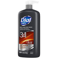 Load image into Gallery viewer, Dial Men 3 in1 Body, Hair and Face Wash, Ultimate Clean, 23 fl oz (Pack of 3)
