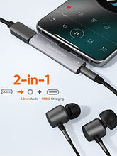 Load image into Gallery viewer, USB C to 3.5mm Headphone and Charger Adapter,CableCreation 2 in 1 Type-C to Hi-Res 3.5mm Audio with PD Fast Charge for iPad Mini, Pixel 2/3, Note10/9,Galaxy S22/S21/S20 etc
