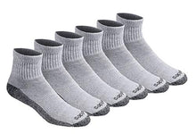 Load image into Gallery viewer, Dickies Men's Dri-tech Moisture Control Quarter Socks Multipack, Grey (6 Pairs), Shoe Size: 6-12
