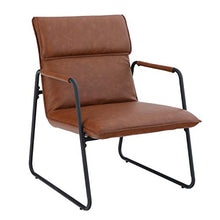 Load image into Gallery viewer, ALPHA HOME Living Room Accent Chair Sofa Chair Lounge Chair with Metal Leg for Home Office Study Living Room Vanity Bedroom,Brown
