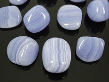 Load image into Gallery viewer, jennysun2010 Natural Chalcedony Blue Lace Agate Gemstone Metaphysical Stones Light Blue Purple with White Stripes Freeform Nugget Healing Collectible 1 Piece per Bag
