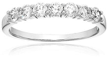 Load image into Gallery viewer, 1/2 cttw 7 Stone Diamond Wedding Band 14K White Gold Prong Set Round Size 6
