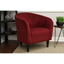 Load image into Gallery viewer, Mainstays Microfiber Tub Accent Chair and 3' X 3' Round Area Rug Included (Berry Red)
