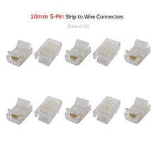 Load image into Gallery viewer, 5 Pin 10mm LED Strip to Wire Connector rgbw Unwired Clips Solderless Adapter Terminal Extension Connection for Multicolor LED Strip Lights 12V 24V (Pack of 10)
