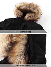 Load image into Gallery viewer, WenVen Women's Winter Fleece Hooded Cotton Military Jacket Outerwear (Black, S)
