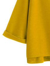 Load image into Gallery viewer, SweatyRocks Women's 3/4 Sleeve Mock Neck Basic Loose T-Shirt Elegant Top Yellow Medium
