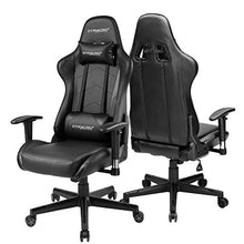 Load image into Gallery viewer, GTRACING Gaming Chair Racing Office Computer Ergonomic Video Game Chair Backrest and Seat Height Adjustable Swivel Recliner with Headrest and Lumbar Pillow Esports Chair,Black

