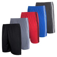 Load image into Gallery viewer, 5 Pack: Big Boys Youth Clothing Knit Mesh Active Athletic Performance Basketball Soccer Lacrosse Tennis Exercise Summer Gym Golf Running Teen Shorts -Set 1- M (8/10)
