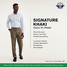 Load image into Gallery viewer, DOCKERS Men's Classic Fit Signature Khaki Lux Cotton Stretch Pants-Pleated (Regular and Big &amp; Tall), Dark Pebble, 42W x 30L

