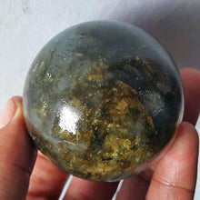 Load image into Gallery viewer, StoneStory Natural Labradorite Healing Crystal Natural Rock Crystal Quartz Gemstone Sphere Ball 80mm (Labradorite Moonstone, 3.14")
