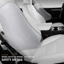 Load image into Gallery viewer, Bomely Fit Tesla Model Y Seat Covers All Season Nappa Leather Car Seat Cushion Protector 2019-2021 Tesla Model Y Accessories (White, Model Y(Full Wrapped 12 Pcs))

