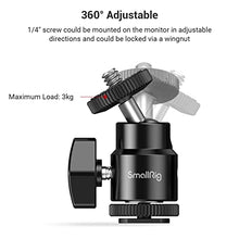 Load image into Gallery viewer, simorr Double-Sided 360° RGB Video Light +SMALLRIG LCD Monitor Shoe Adapter 1/4" Camera Hot Shoe Mount
