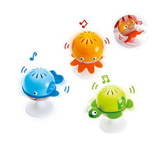 Load image into Gallery viewer, Hape Beaded Raindrops | Mini Wooden Musical Shake &amp; Rattle Rainmaker Toy, Blue, Model Number: E0328B &amp; Put-Stay Rattle Set | Three Sea Animal Suction Rattle Toys, Baby Educational Toy Set
