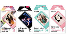 Load image into Gallery viewer, Macaron and Black and Sky Blue and Pink Lemonade instax Mini Films for Fuji instax Mini Set of 4 Packs x 40 Photos
