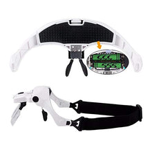 Load image into Gallery viewer, Pstars LED Illuminated Headband Magnifier with Bonus Cleaning Cloth and 5 Detachable Lenses 1X, 1.5X, 2X, 2.5X 3.5X Hands-Free Head Worn Lighted Magnifying Glass
